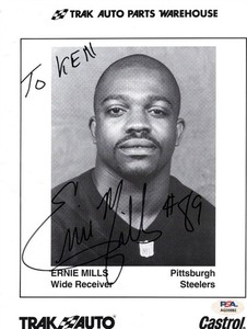 ERNIE MILLS Autographed 8x10 Print PSA/DNA STEELERS