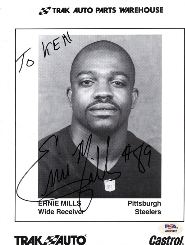 ERNIE MILLS Autographed 8x10 Print PSA/DNA STEELERS