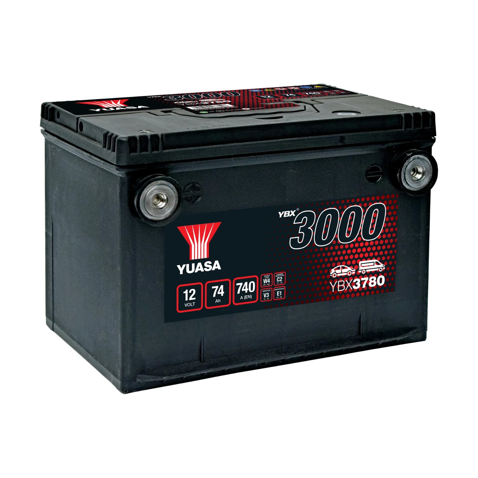 Yuasa YBX3780 Automotive Battery - 780 Yuasa 12v 74Ah 740A (US Group 78R FT) SMF