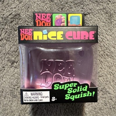 Authentic Schylling NeeDoh Nice Cube Super Solid Squish Squeeze Toy, Purple 