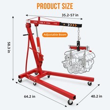 2 Ton Folding Engine Hoist Hydraulic Cherry Picker Shop Crane Hoist Lift 4400lbs 2 Ton Folding Engine Hoist Hydraulic Cherry Picker Shop Crane Hoist Lift 4400lbs