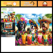 1000 Piece Tropical Dogs Beach Party Puzzle - Funny Animal Jigsaw for Adults, Fa