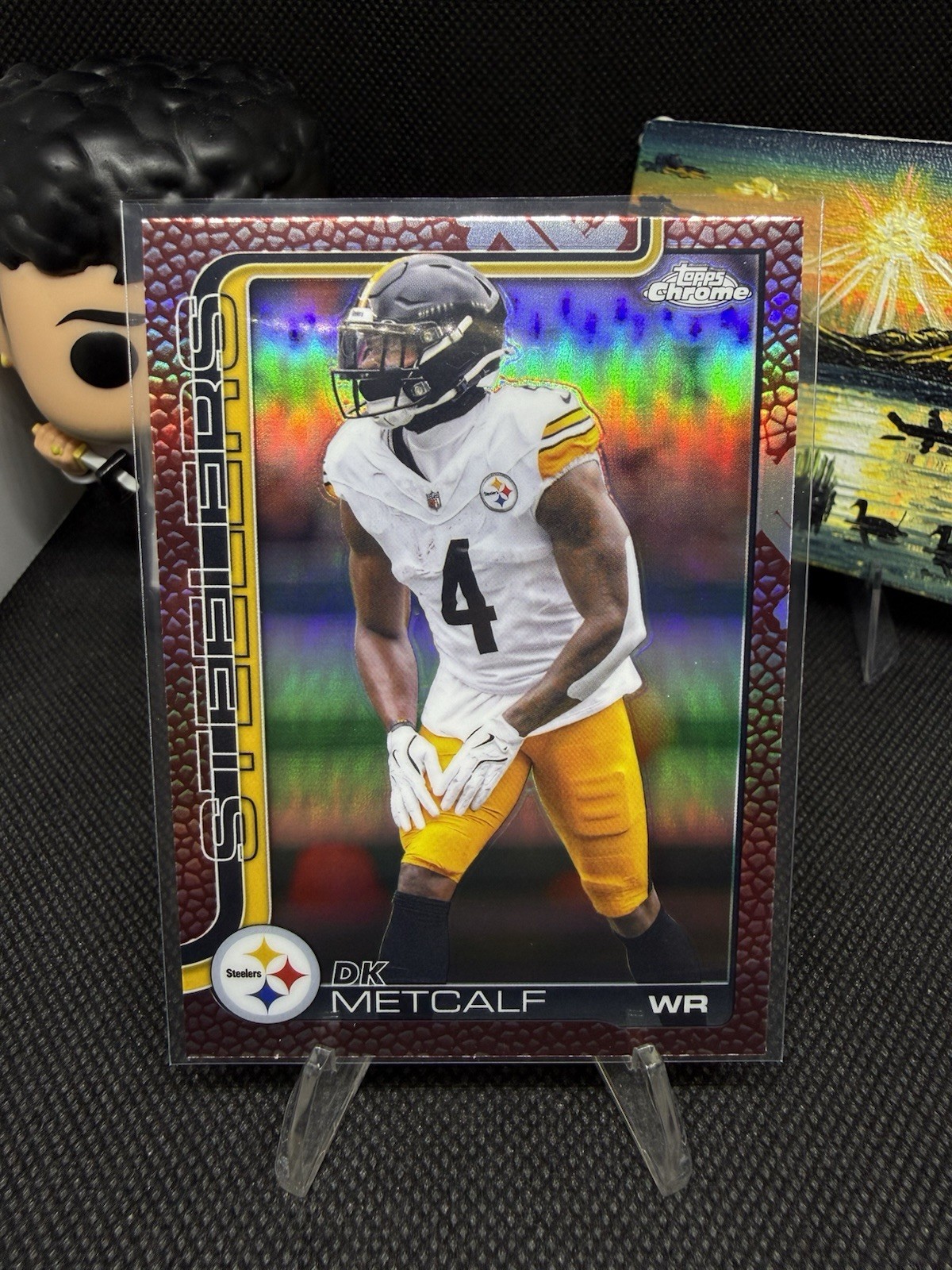 DK Metcalf  2025 Topps Chrome NFL #254 Leather Refractor Pittsburgh Steelers