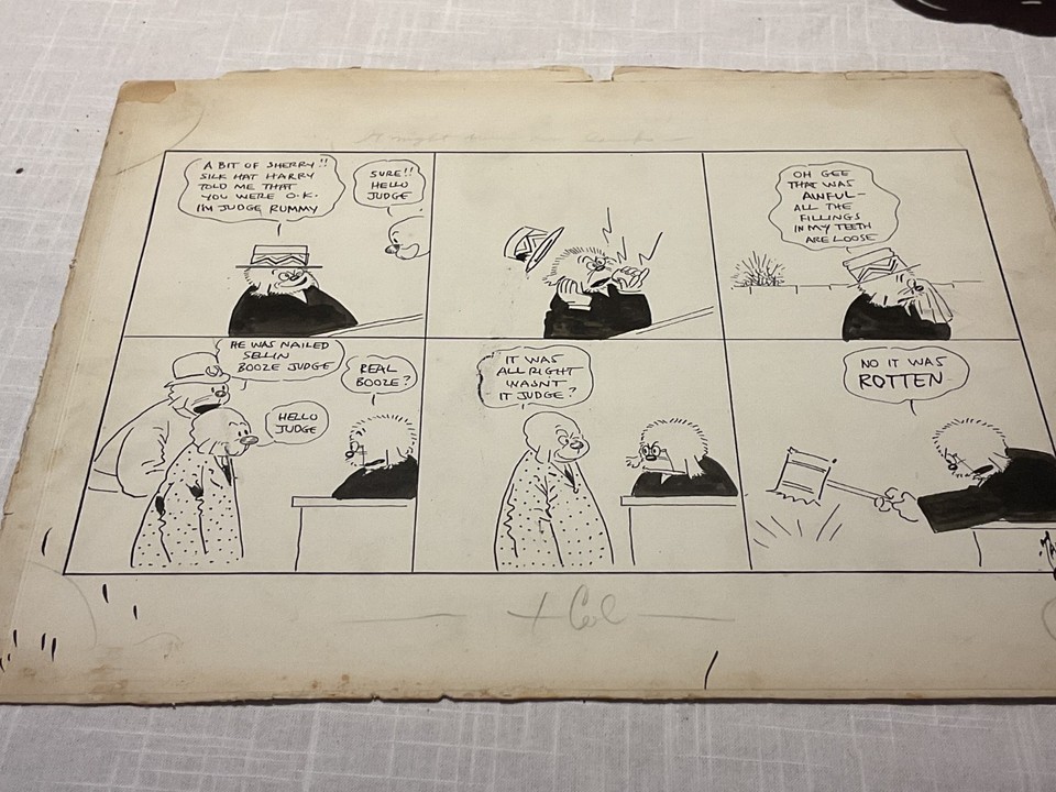 Tad Dorgan Judge Rummy original Comic Strip Art in ink Comic Art