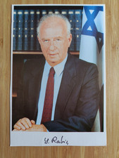 Rabin, Yitzhak. Autograph Signed 10x16 Serial Photo