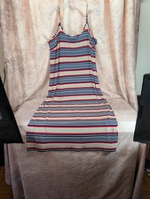 Est. 1962 Women's 3X Maxi Sundress Chain Accent Spaghetti Strap Striped Beach...