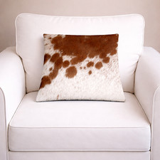 100% Natural Cowhide Pillow Cushion Cover Home Decorative 15"x15" Leather 48