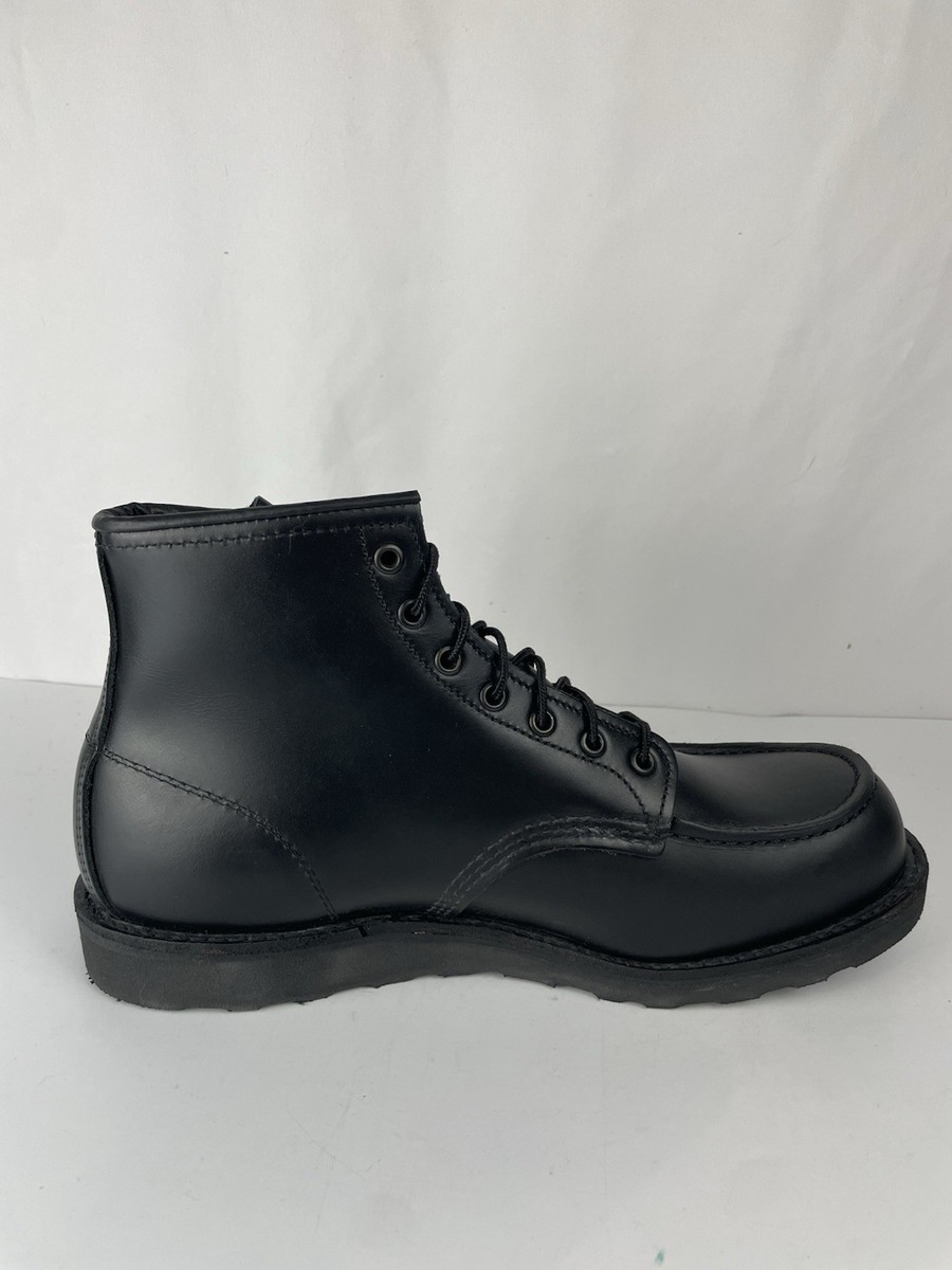 Red Wing 8137 Moc Toe Classic Black Leather Trac Tred Wedge Boots