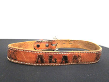 VTG Tony Lama Brown Tooled Leather "Alan" Western Cowboy Belt Boy Kid Sz 22