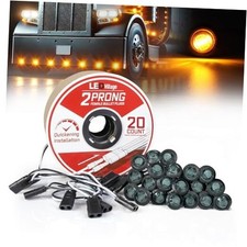 20 Pcs 3/4 Inch Side Marker Smoked/Amber 20 Pcs  2 Prong Roll 20 counts 