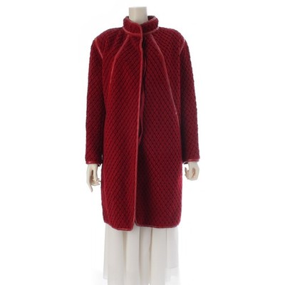 ISSEY MIYAKE 70s 1979 Fishscale Cut Pile Long coat outer Red