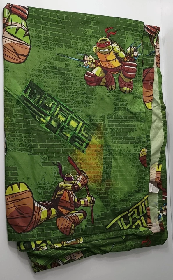 Teenage Mutant Ninja Turtle Twin Hoja Plana Problema TMNT Verde Nickelodeon 2015 Foto 3 de 4