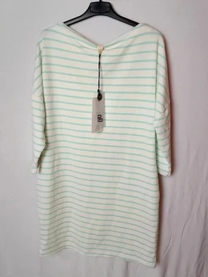 💚 Jersey negro rosa de mujer, rayas verde menta, nuevo con etiqueta de viscosa - Imagen 1 de 4