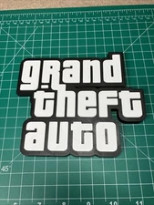 3d Printed Grand Theft Auto GTA Logo Sign Wall Desk Shelf Fan Art