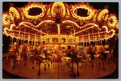 King Arthur Carrousel Fantasyland Disneyland Night View 4x6 Postcard