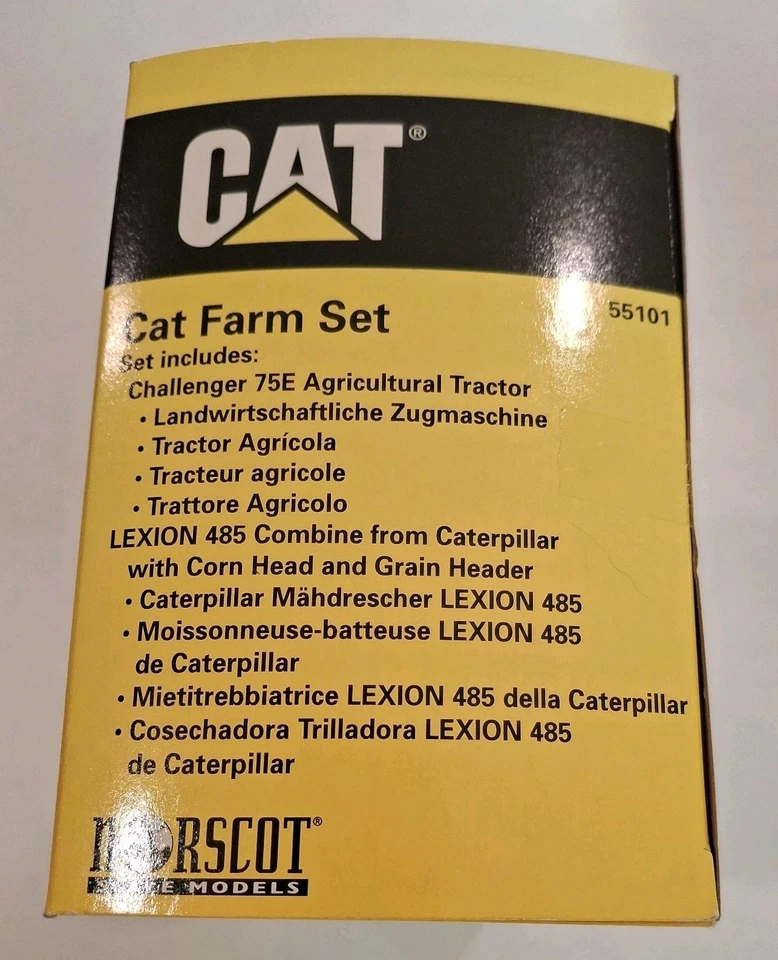Cat Lexion 485 Combine & Challenger 75E Tractor Farm Set By Norscot 1/64 Scale - Image 4 of 4