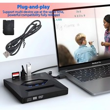 External CD DVD Drive USB 3.0 Writer Burner Player for PC Laptop Windows 11 / 10
