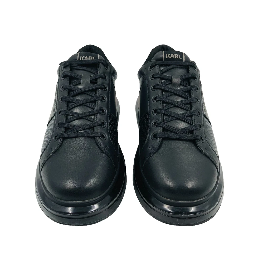 Zapatillas deportivas Karl Lagerfeld de cuero negro con cordones para hombre EUR 44 UK 10 US 11 Foto 4 de 4