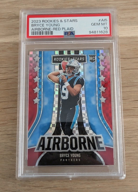 2023 Panini Rookies Stars Bryce Young Airborne Red Plaid Prizm RC PSA 10 AI-5 SP