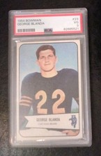 George Blanda 1954 Bowman Football #23 Rookie Card PSA 3. Centered.
