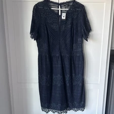 City Chic - Women’s Dress - NWT - Navy Blue - M/18 - Lace - Short Sleeve 