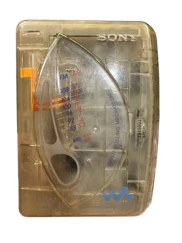 VINTAGE SONY WALKMAN WM-FX193 FP Prison Clear Case FM Works Cass Not Tested