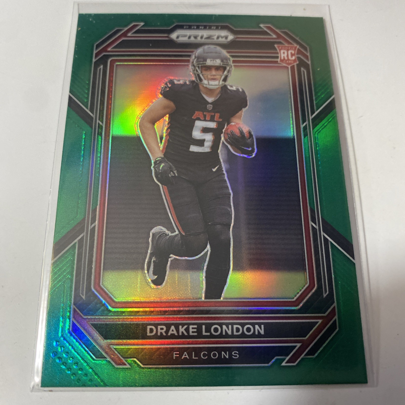 2022 Panini Prizm #308 Drake London RC Green Prizm/Falcons