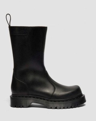 Dr. Martens Rejena Old Harness Leder Stiefel Schwarz Hohe Schuhe