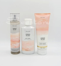 Bath  Body Works Amber Blush Body Mist Body Wash  Cream Set of 3 New