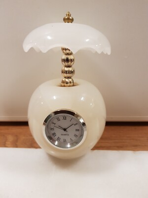 Marmor/Onyx Schirmuhr H12cm x B8cm sehr guter Zustand