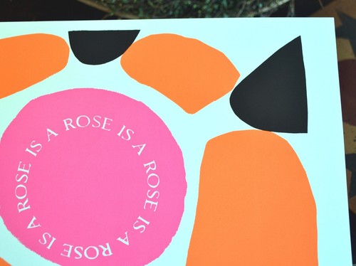 Sister Corita Print Rose 1968 Modern Pop Art Florescent Pink & Orange 1968 10x14 - Picture 3 of 6