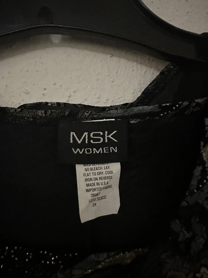 msk women tops 2 pieces beaded multi color 2Xl - Image 4 of 4