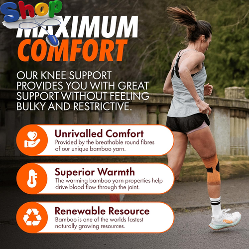 Quality Bamboo Knee Support for Women and Men - Compression Sleeve Knee Brace fo - Picture 5 of 12