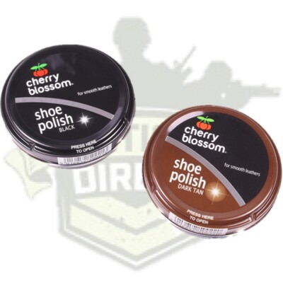 Cherry Blossom High Gloss Boot Polish Shoe Shine ARMY RECRUIT CADET BLACK  BROWN UK