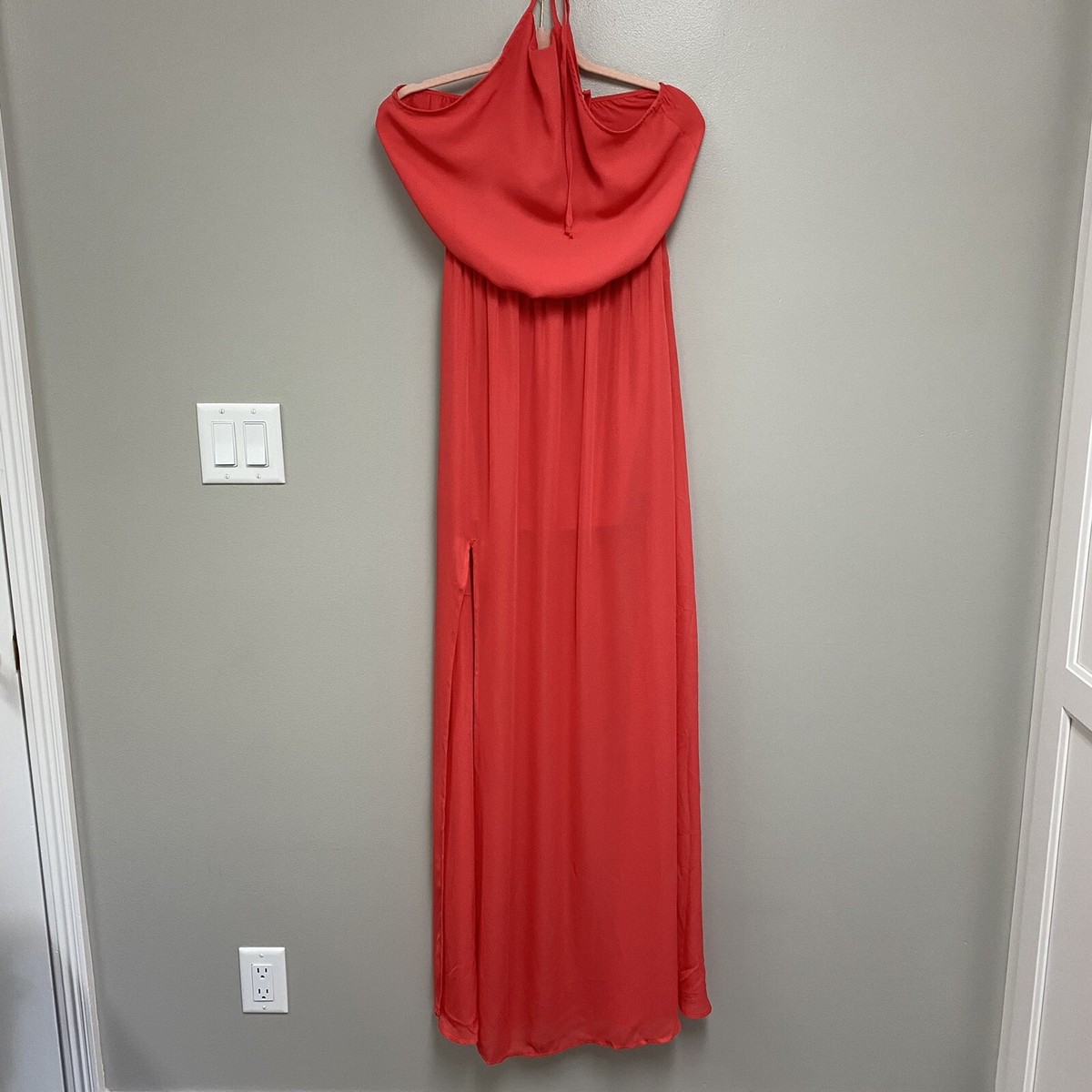 halter neck dress red Halter Neck Jersey Maxi Dress-Red main image 0