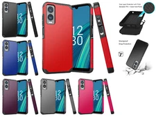 Tempered Glass / Shockproof Hybrid Dual Cover Phone Case For AT&T Vista 2 U572AA