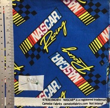 NASCAR Racing Cotton Fabric Remnant 17 by 31
