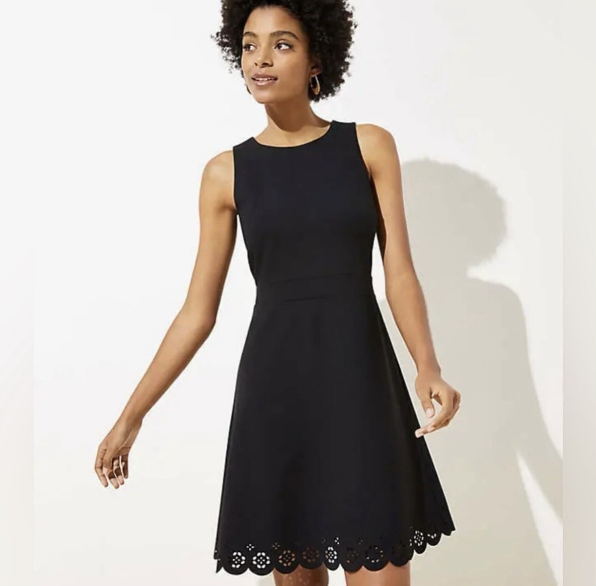 loft black eyelet dress Ann Taylor LOFT Circle Eyelet Shift Dress