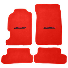Fits 97-01 Honda Prelude Red Nylon Floor Mats Carpet Front Rear 4pcs Anti-slip