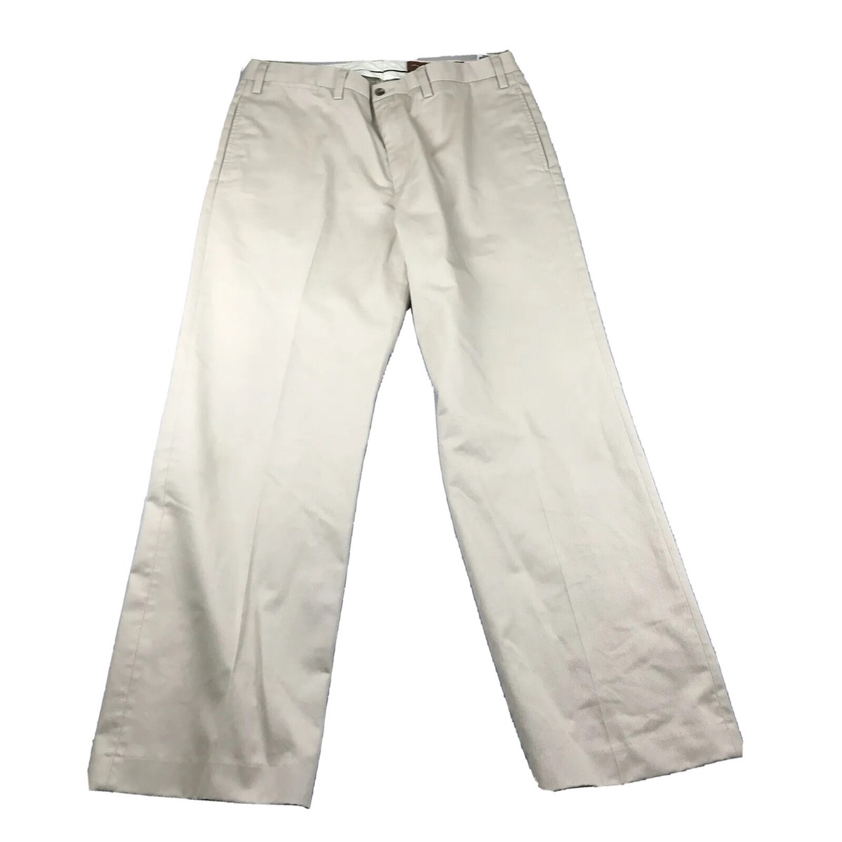 Eddie Bauer Pants Mens 38X33 Beige Adams Classic Fit Wrinkle Stain