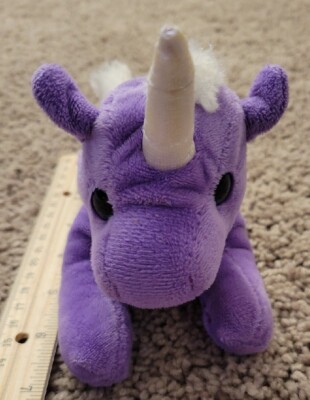 Petting Zoo Unicorn Stuffed Animal Rainbow Sparkle Plush Glitter Eyes