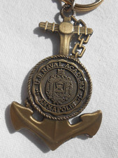US Naval Academy Keychain Annapolis Brass Anchor & Chain Made in USA