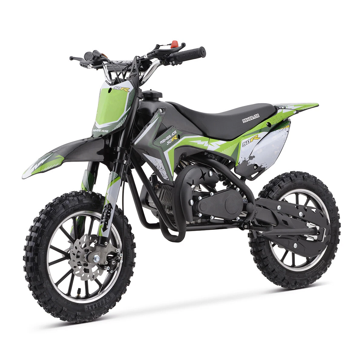 Renegade 50R 49cc Petrol Kids Mini Dirt Bike Moto Cross Scrambler Green