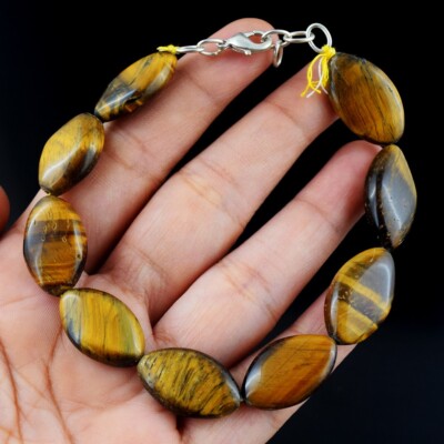 Superb Pattern Golden Tiger Eye 134.00 Cts Beaded Awesome Bracelet VK 09 E575