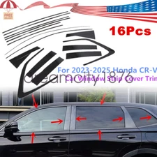 Stinless Black For Honda CRV CR-V 2023-2025 Car Window Strip Cover Trim Kit