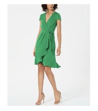 Jessica Howard Faux Wrap Dress Green Women’s Size 12 Flounce Ruffle
