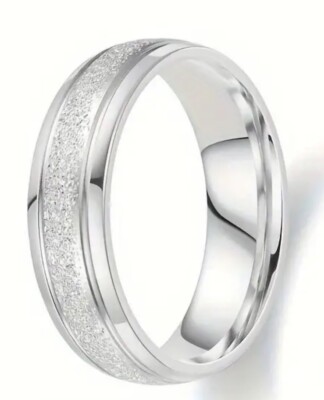 Band Silver-Tone Titanium Brushed Ring Size 11 New Free Ship B2648