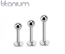 14G 16G IMPLANT G23 TITANIUM LABRET LIP TRAGUS STUD 5/16" 3/8" 1/2"