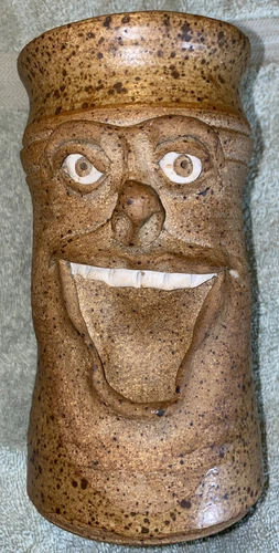 Vintage Studio Art Pottery Large Ugly Face Mug Signed by the Artist