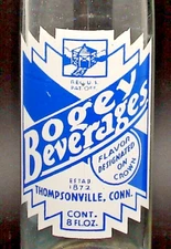Bogey Beverages; Thompsonville, Conn.; 2-color ACL soda pop bottle